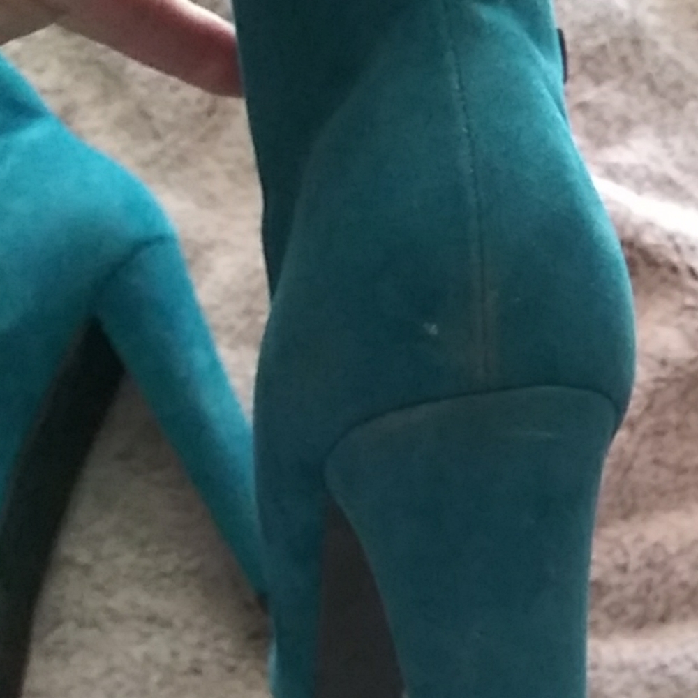 Teal High Heel Booties - Picture 2 of 5
